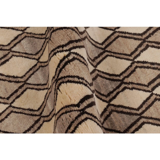 Textile Vintage Persian Gabbeh Rug in Beige With Geometric Patterns - Rug & Kilim For Sale - Image 7 of 10