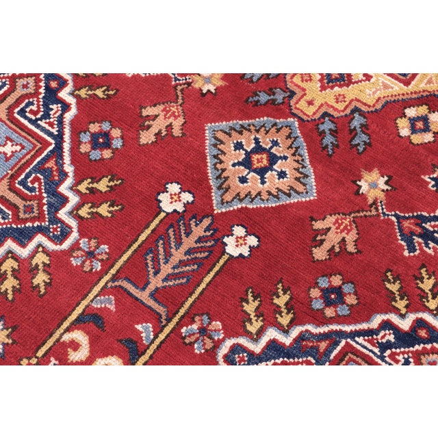 Textile Southwestern Kazak Red/Beige Wool Rug - 5'8''x7'9'' For Sale - Image 7 of 10