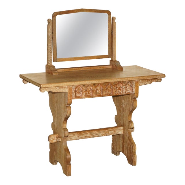 Arts & Crafts Limed Oak Cotswold Dressing Table from Tudor Furniture, 1930s For Sale