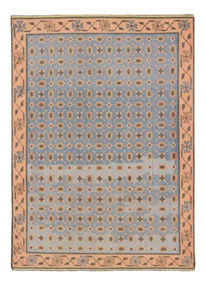 Multicolored Vintage Indian Cotton Dhurrie Rug With All-Over Geometric Design