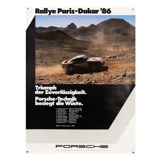Vintage Porsche Poster, 1986 For Sale