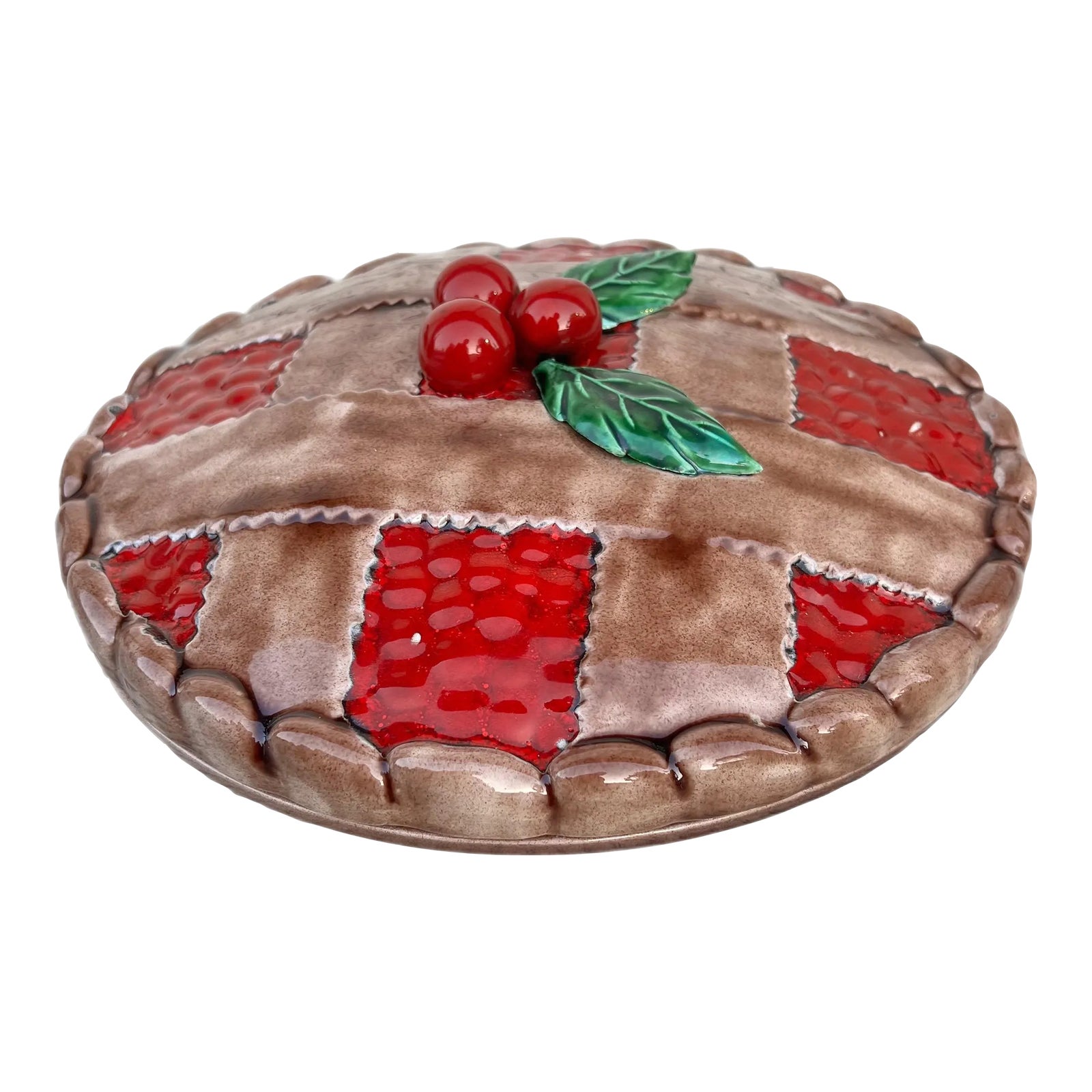 Vintage Portugal Cherry Pie Pie Dish With Lid Chairish