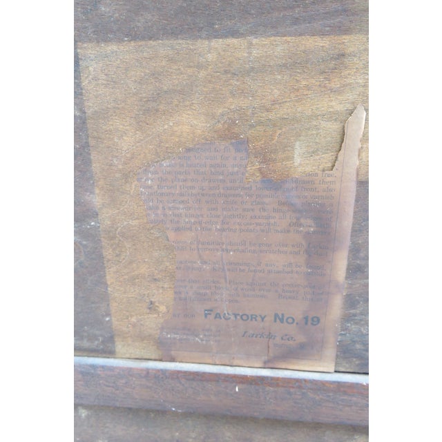 Larkin & Co. Larkin Early 1900s Claw Feet Oak Display Curio Cabinet Cupboard 5876 For Sale - Image 4 of 12