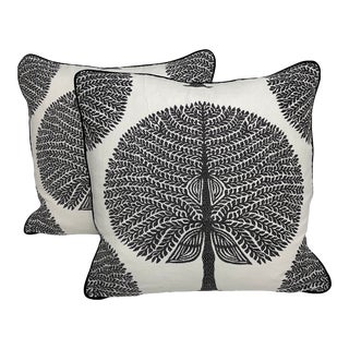 Thibaut Mulberry Tree in Black Pillows - Pair For Sale