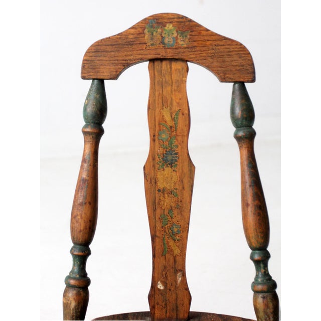 Mid 20th Century Vintage Painted Wood Children's Chair Pair For Sale - Image 5 of 14