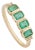 1 Carat Emerald Bezel-Set Band Ring Size 8 With Diamond Accents in 14k Gold For Sale
