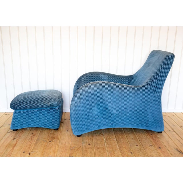 Set of Art Deco Style Loge Lounge Chair and Ottoman by Gerard van den Berg for Montis, 1980s For Sale - Image 9 of 18