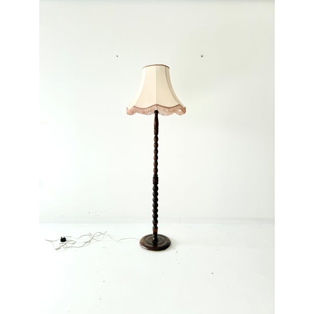 Vintage Art Deco Barley Twist Turned Oak Floor Lamp, 1930s For Sale - Image 17 of 17