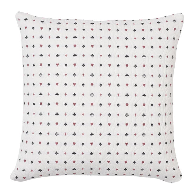 Schumacher Le Joueur 16" Pillow in Rouge Et Noir For Sale