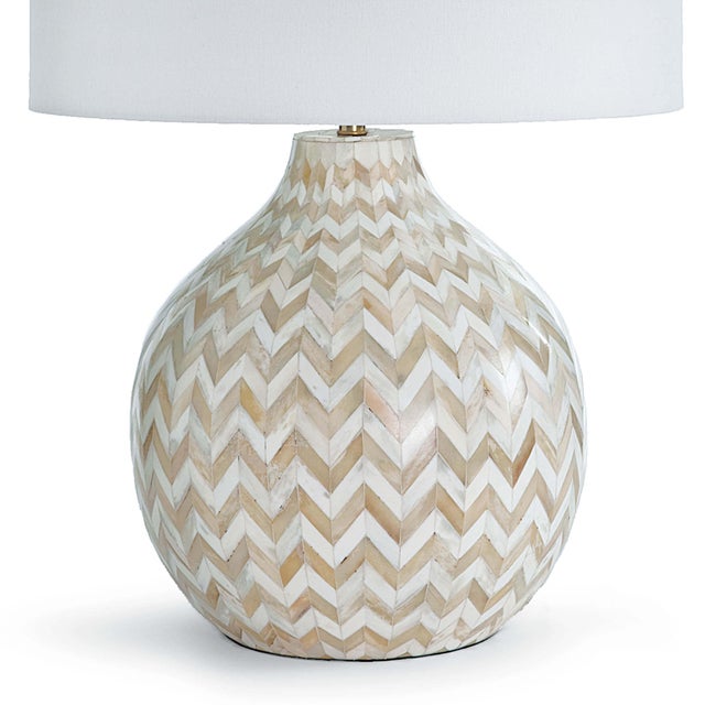 2020s Regina Andrew Chevron Bone Table Lamp in Natural For Sale - Image 5 of 6