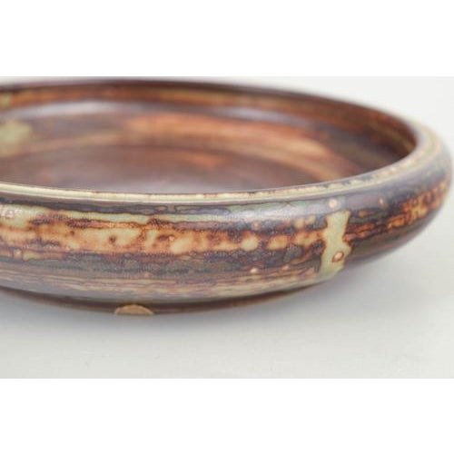 Low Stoneware Bowl with Concentric Pattern by Carl Halier for Royal Copenhagen, 1960s For Sale - Image 3 of 5