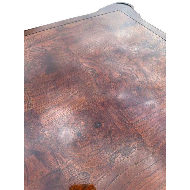 Hekman Burl Wood Gridded Game Table With Cup Holders For Sale - Image 10 of 11
