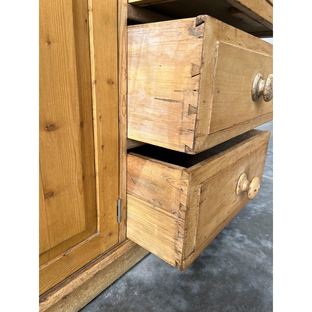 Tan Antique English Pine Dresser Hutch For Sale - Image 8 of 9