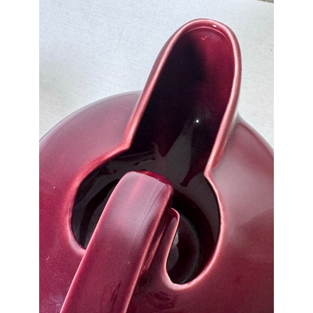 Burgundy Vintage Art Deco Robinson Ransbottom American Art Pottery Burgundy Ceramic Tea Pot Set For Sale - Image 8 of 12