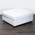 Modern Modern Square Upholstered Ottoman Bench in Light Beige For Sale - Image 3 of 6