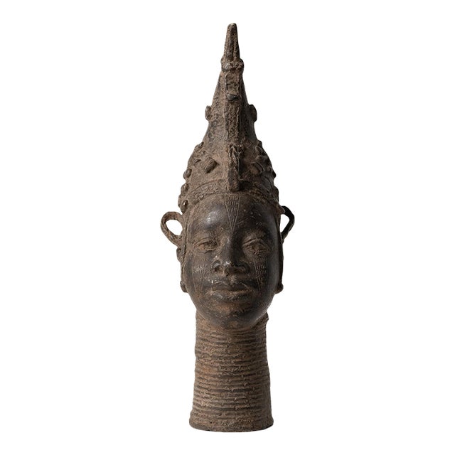 Benin Bronze Portrait Figure Nigeria For Sale