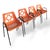 Mid-Century Modern Space Age Orange Chairs, 1970s, Set of 4 For Sale - Image 4 of 9