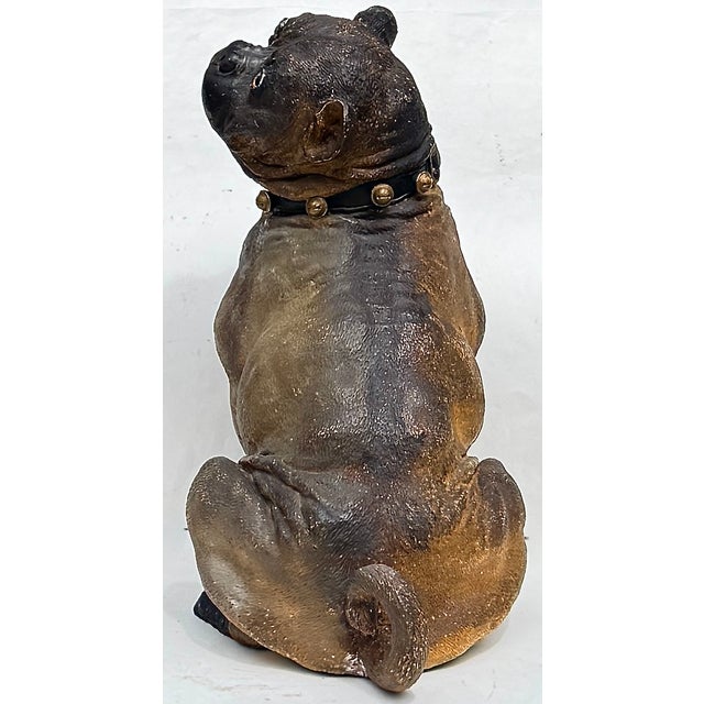Antique Victorian Terracotta Bulldog Statue 19th Century For Sale - Image 4 of 12