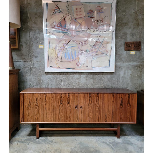 Mid-Century Modern Rosewood Danish Modern Credenza Tambour Doors For Sale - Image 3 of 18