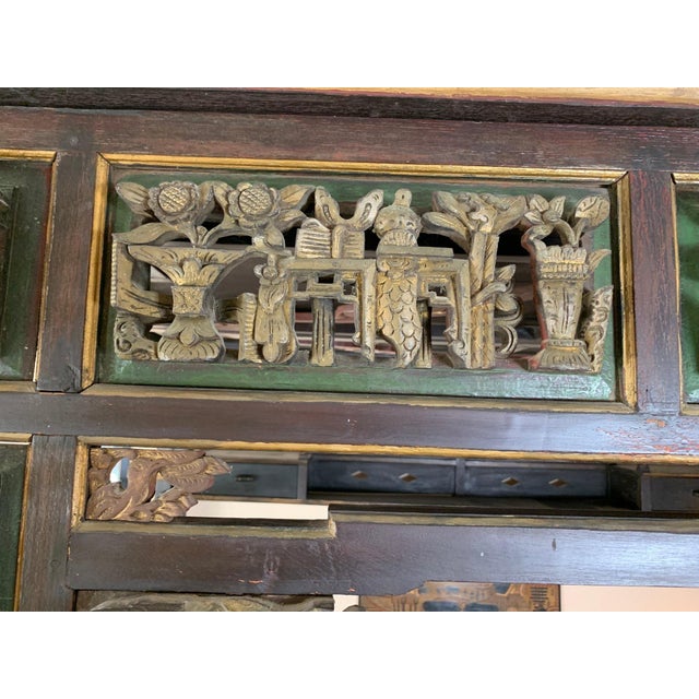 19th Century Chinese Polychrome and Gilt Canopy Wedding Bed For Sale - Image 11 of 18