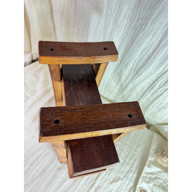 Handmade Reclaimed Oak Wine Barrel Three-Tier Serving & Display Stand For Sale - Image 9 of 10