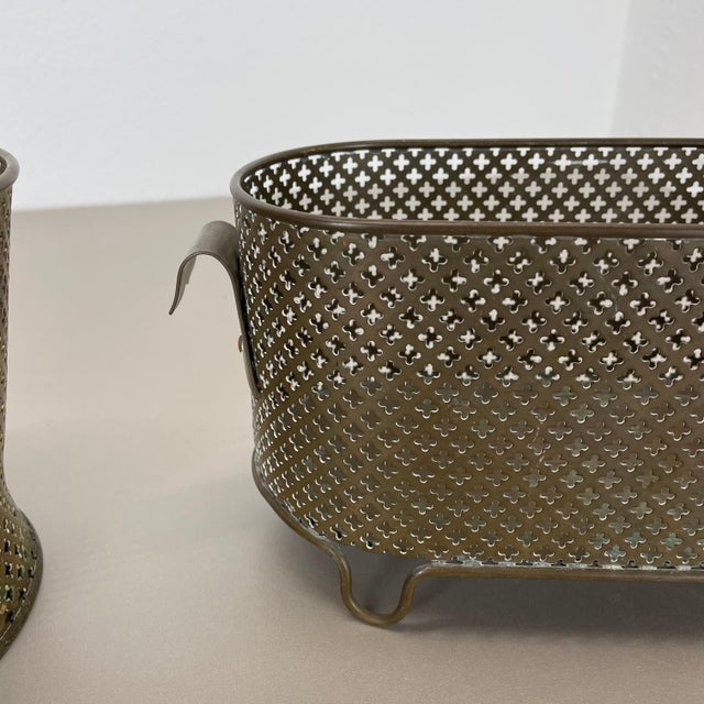 Brass Flower Pot Plant Stands attributed to Mathieu Matego, France, 1950s, Set of 2 For Sale - Image 10 of 18