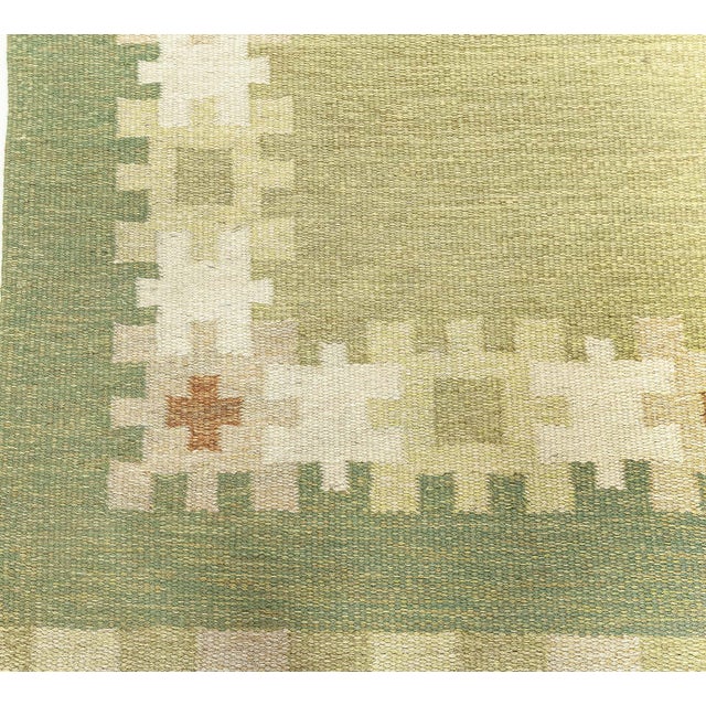 Doris Leslie Blau Swedish Vintage Geometric Flatweave Rug By Ingegerd Silow For Sale In New York - Image 6 of 7