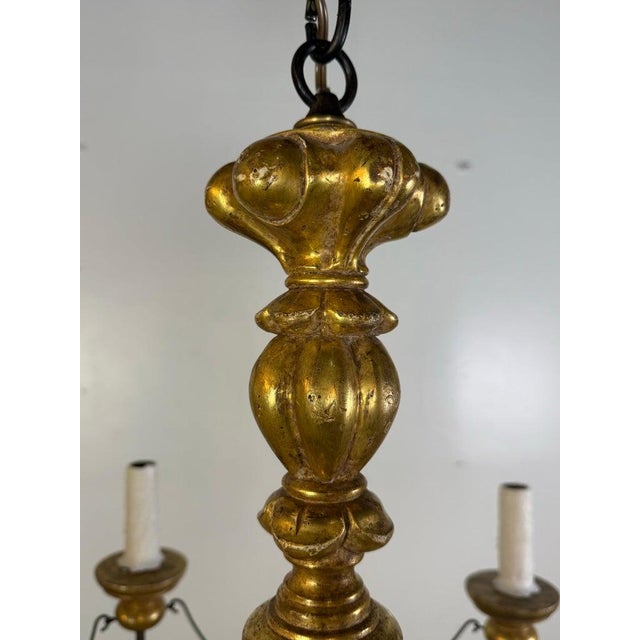 Black Paul Ferrante Gilt and Iron Six-Light Chandelier, 20th Century For Sale - Image 8 of 16
