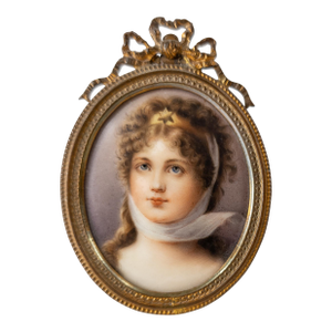 19th Century German Painted Porcelain Portrait of Queen Louise of Prussia