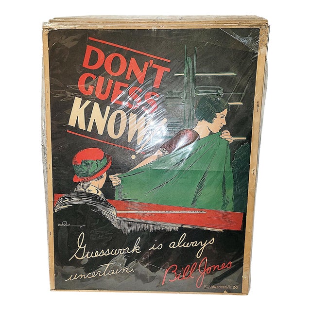 Original 1927 Large Bill Jones Motivational Poster For Sale
