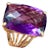 Huge 40Ct Checker Board Cushion Cut Natural Amethyst Cocktail Ring 14KYG, 15.8gm For Sale