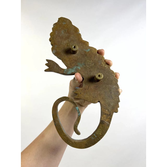 Pair of 1950s Pepe Mendoza Bronze Iguana Enameled Handles For Sale In Santa Fe - Image 6 of 7