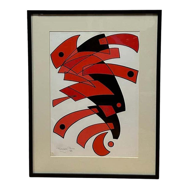 Fernando Palos Red Abstract For Sale