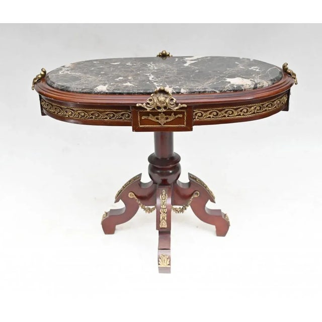 Purple Louis XVI Hall Table Ormolu Marble Top For Sale - Image 8 of 8