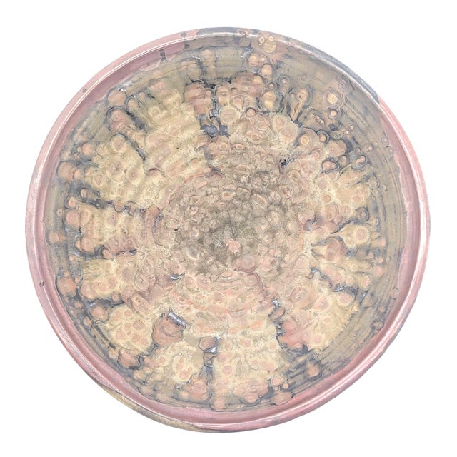 Brown Vintage Artist Signed Glazed Stoneware Decorative Bowl For Sale - Image 8 of 11
