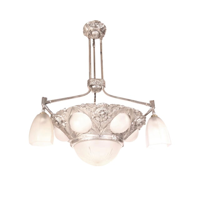 Art Deco French Bronze Ceiling Lamp, 1930s, in Very Good conditions. Designed 1920 to 1949 Up to 250V (Europe/UK...