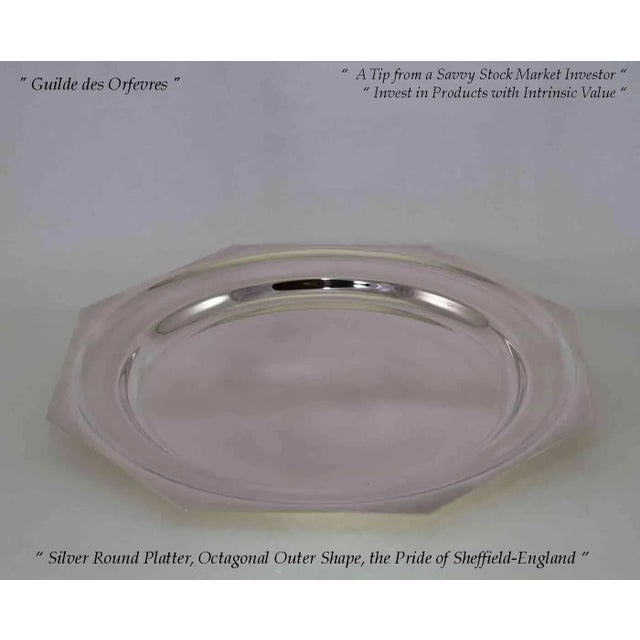 Metal 1970’s Vintage/New Set of 3 Octagonal Platters With Raw Edge- For Sale - Image 7 of 16