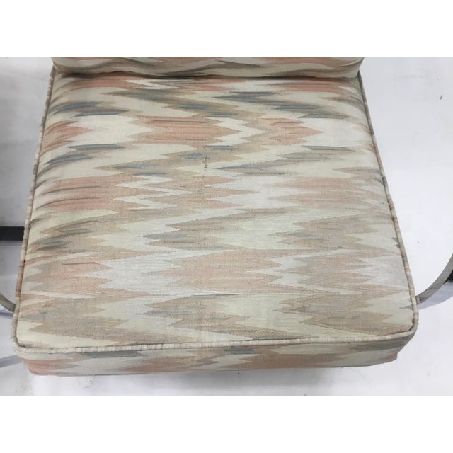 1970s Vintage Chrome Frame Upholstered Armchairs - a Pair For Sale - Image 9 of 13