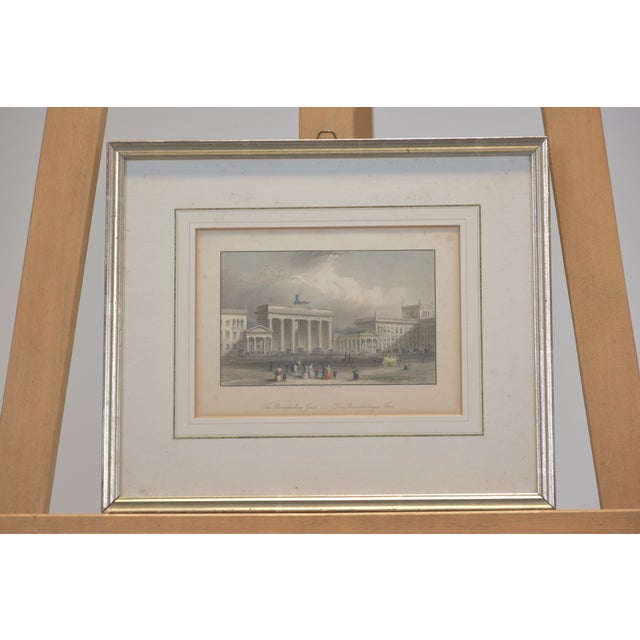 Steel Engraving, Brandenburg Gate, A. Carse, Circa 1850, Framed with Passe-Partout Under Glass For Sale - Image 7 of 9