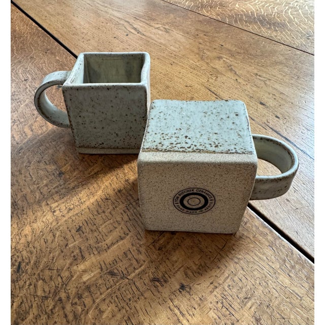 Tom Butcher Ceramics Square Stoneware Mugs - Set of 2 For Sale In Philadelphia - Image 6 of 9