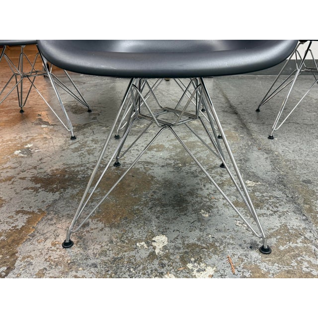Black Charles & Ray Eames for Vitra Eames Plastic Dar Armchair, Set of Four For Sale - Image 8 of 12