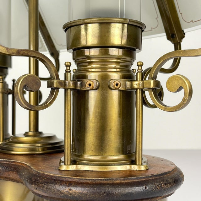 Brown Vintage Wooden and Brass Table Lamp by Qvist & co, Sweden, 1970s For Sale - Image 8 of 18