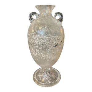 1970s Scavo Murano Glass Tall Amphora Vase by Seguso