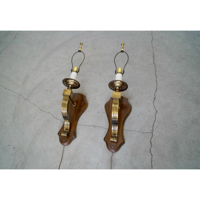 Art Deco 1970's Hollywood Regency Wall Lamps Sconces - a Pair For Sale - Image 3 of 13