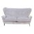 An Italian Wingback, Drop Arm Upholstered Settee C. 1950 For Sale