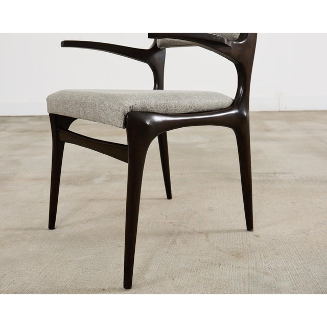 Set of Four Carlo De Carli Walnut Dining Armchairs For Sale - Image 11 of 12