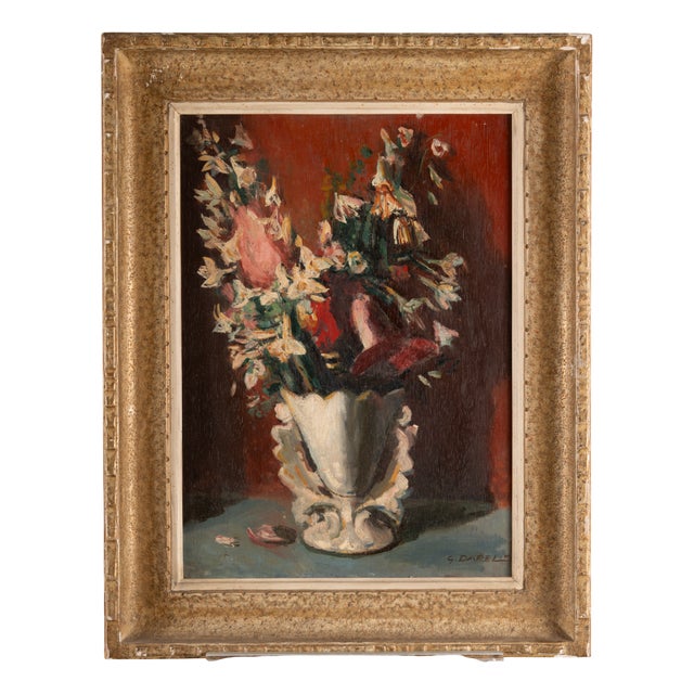 Georges Darel, Flowers No.2, 1941, Oil on Panel For Sale