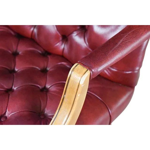 Chesterfield Style Tufted Leather High Back Executive Office Chair For Sale In New York - Image 6 of 13