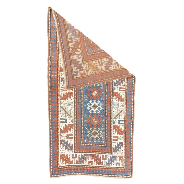 Late 19th Century Antique Kazak Rug 3'7'' x 6'9'' For Sale - Image 5 of 12