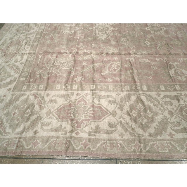Early 20th Century Galerie Shabab Collection Early 20th Century European Oushak Large Carpet For Sale - Image 5 of 8